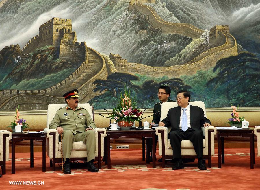 Zhang Dejiang rencontre le chef d'Etat-major de l'armée pakistanaise