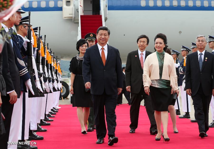 Arrivée du président chinois à Séoul pour une visite d'Etat en Corée du Sud