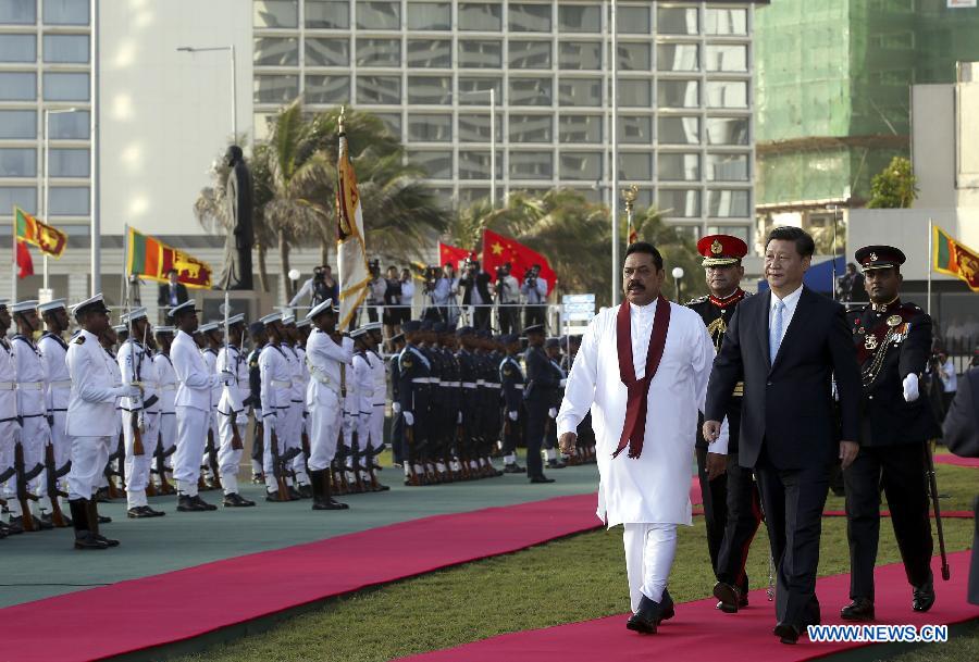 Le président chinois entame une visite d'Etat au Sri Lanka