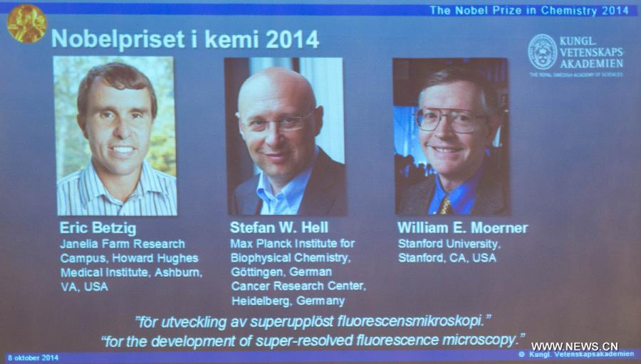 Le prix Nobel de chimie 2014 attribué à trois scientifiques