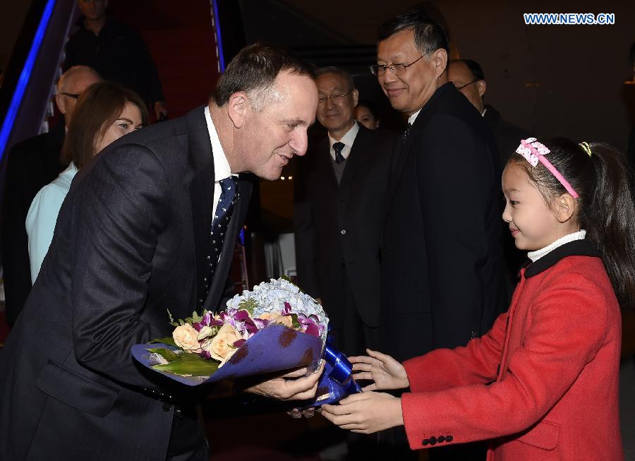 Arrivée à Beijing du Premier ministre néo-zélandais pour la réunion de l'APEC
