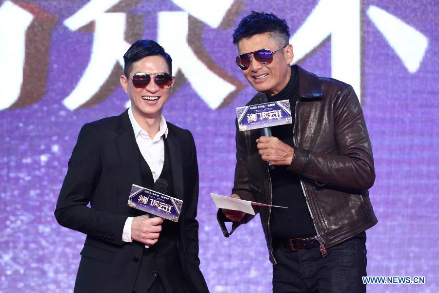 Les acteurs Nick Cheung et Yun-Fat Chow à Beijing pour la promotion de leur film