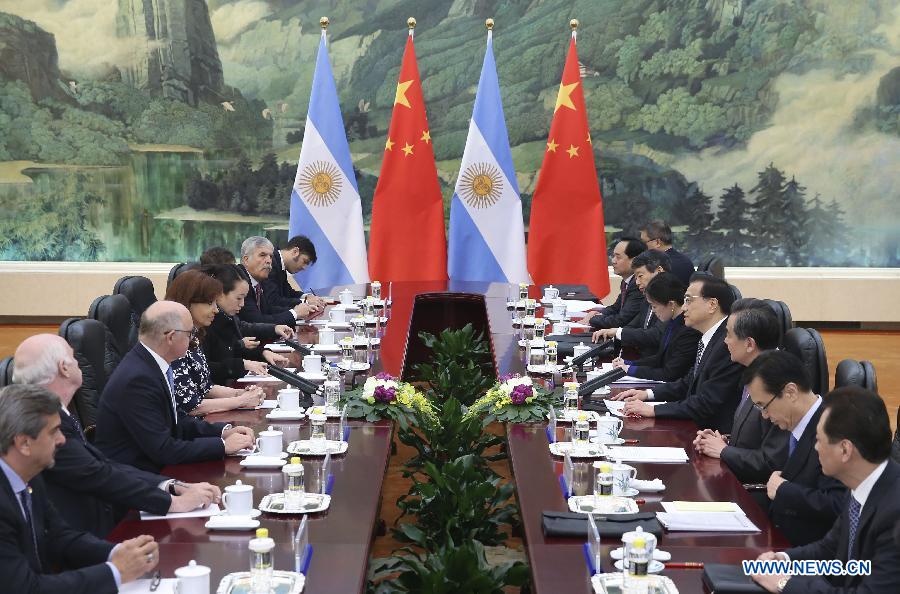 Le Premier ministre chinois rencontre la présidente argentine