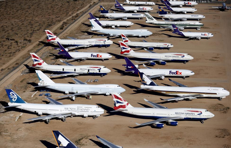 Un cimetière d'avions en plein désert