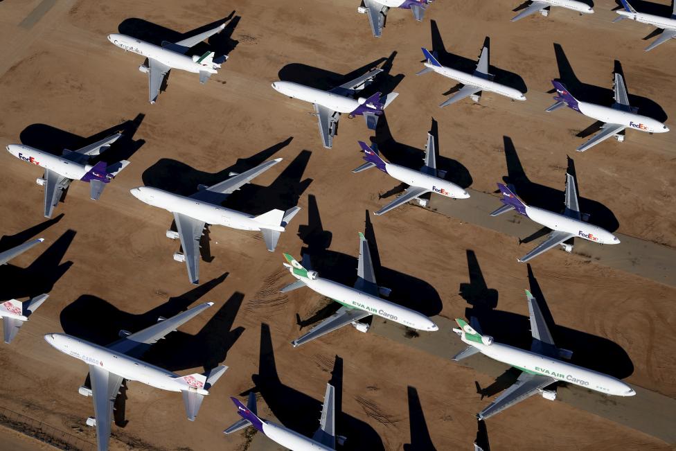 Un cimetière d'avions en plein désert