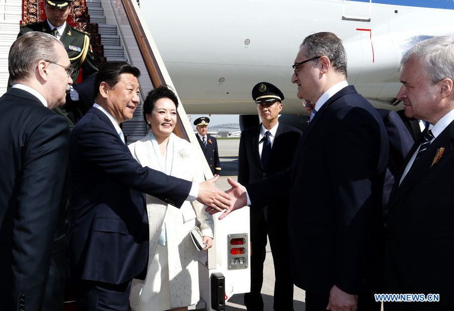 Arrivée du président chinois à Moscou pour le 70e anniversaire de la victoire de la Grande Guerre patriotique