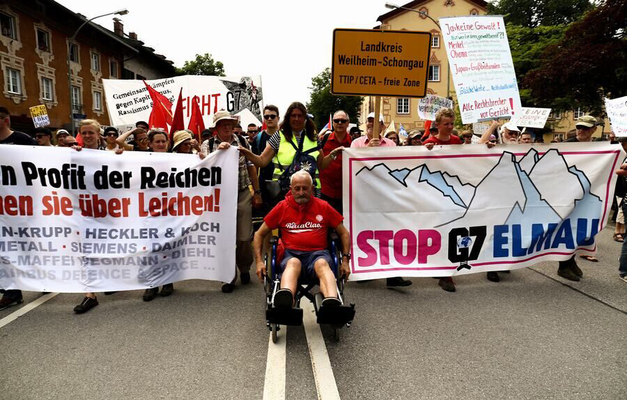Marches de protestation à l'occasion du Sommet du G7 en Allemagne