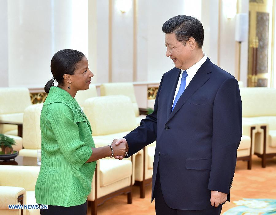 La président Xi Jinping rencontre Susan Rice avant sa visite aux Etats-Unis