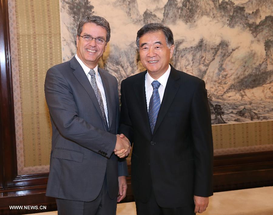 Un vice-Premier ministre chinois rencontre le directeur général de l'OMC