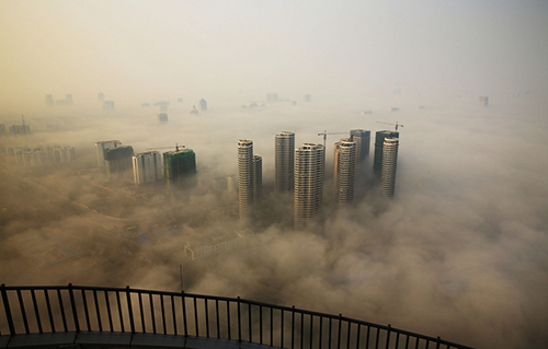 Rizhao enveloppée dans le smog