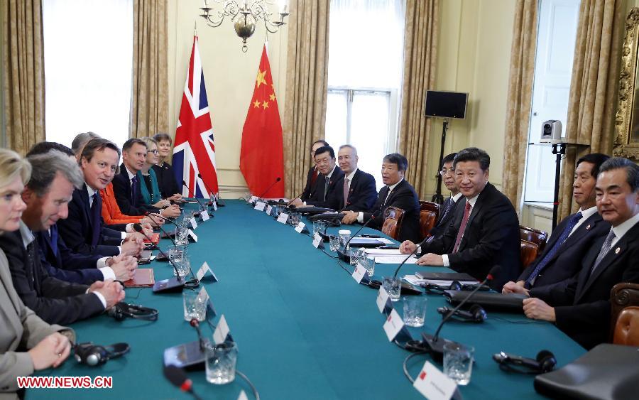 Le président chinois s'entretient avec le PM britannique