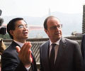 Visite de François Hollande dans la station d'épuration de Chongqing Tangjiatuo