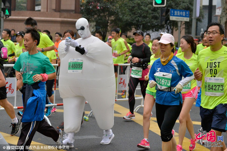En images : le Marathon international de Shanghai