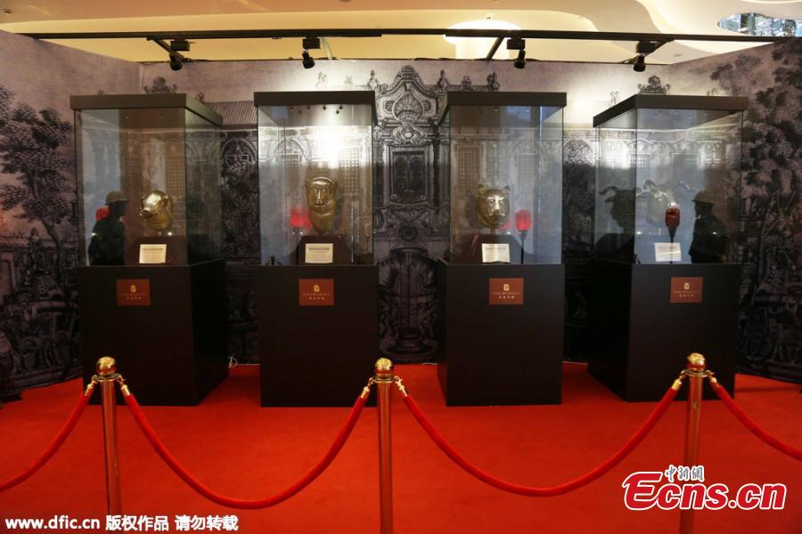 Des têtes d'animaux en bronze du Yuanmingyuan exposées à Shanghai