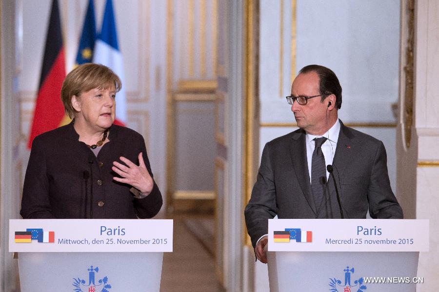 France/Allemagne : accueil des réfugiés et lutte contre le terrorisme au coeur de la rencontre entre Hollande et Merkel