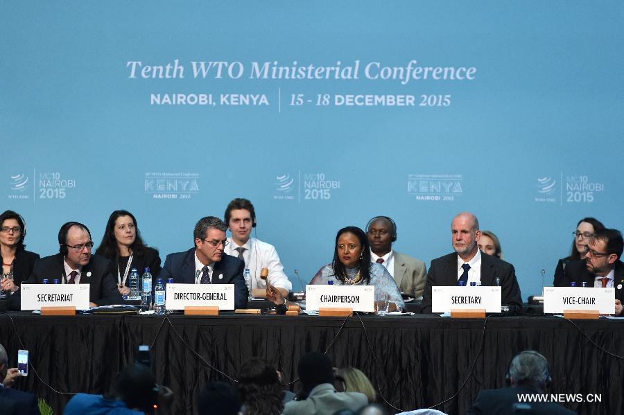 OMC : la 10ème conférence ministérielle adopte la Déclaration de Nairobi
