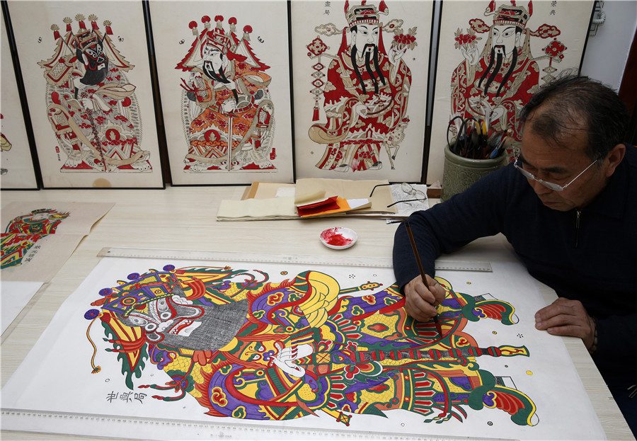 Shaanxi : gravure traditionnelle du Nouvel An 