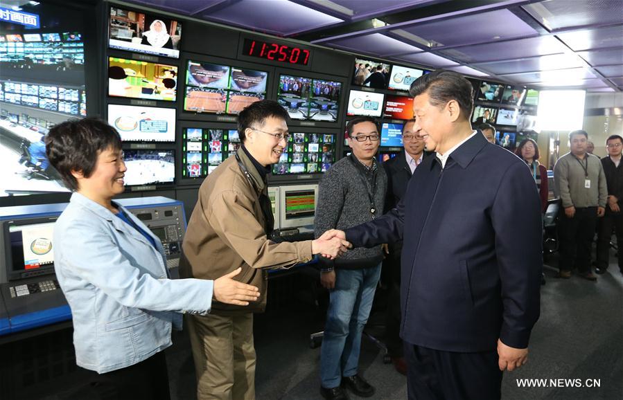Visite du président chinois aux médias d'information nationaux