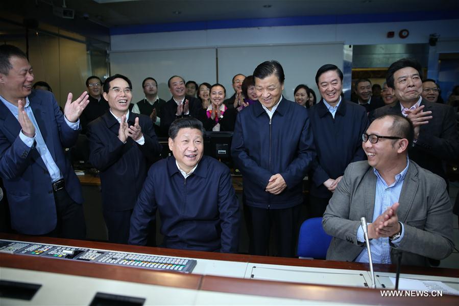 Visite du président chinois aux médias d'information nationaux