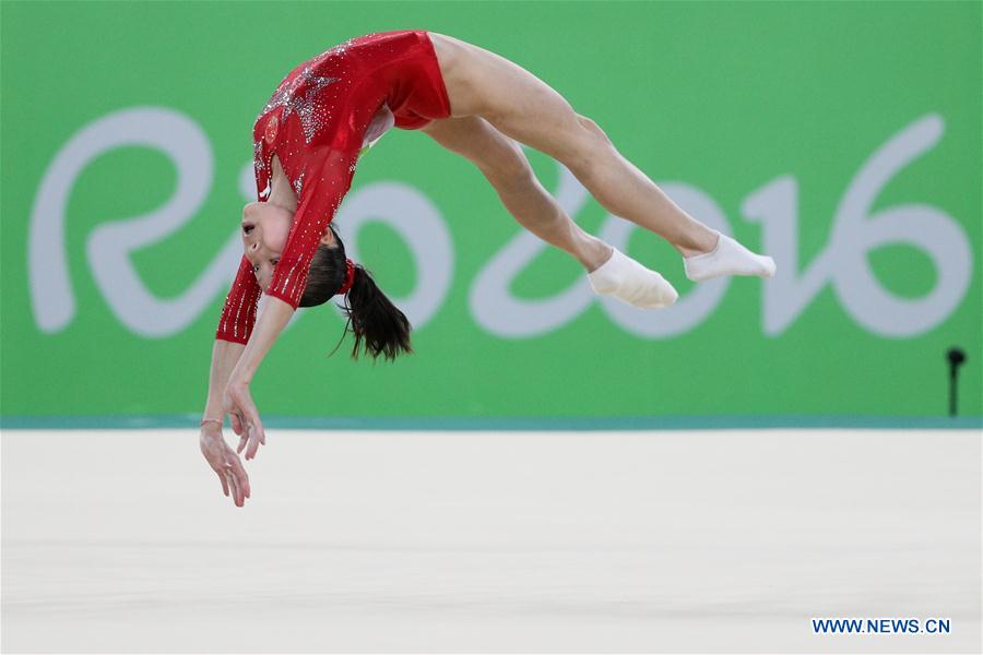 JO 2016 : les gymnastes chinoises lors de la qualification de gymnastique Femmes