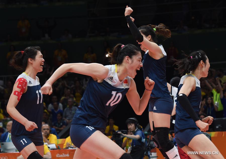 JO 2016 : quarts de finale de volley-ball Chine/Brésil (dames)