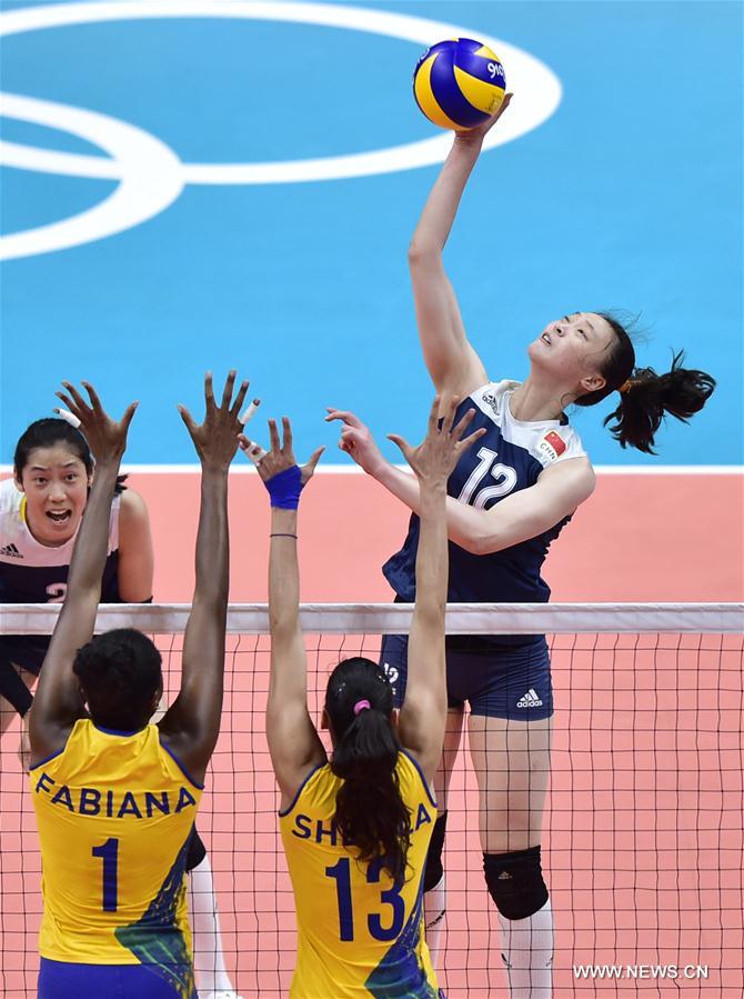 JO 2016 : quarts de finale de volley-ball Chine/Brésil (dames)