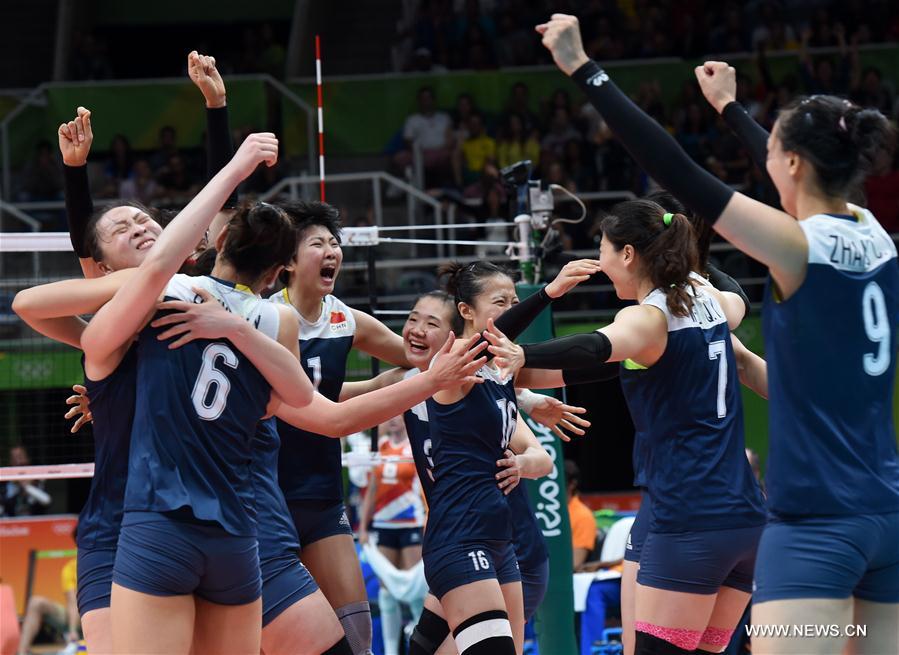 JO 2016 : l'équipe chinoise de volley-ball féminin va en finale