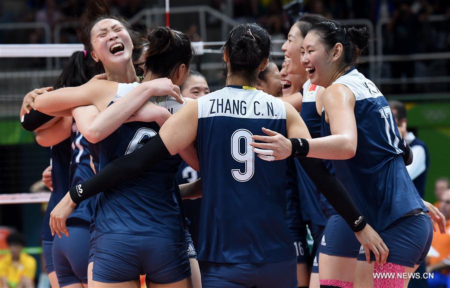 JO 2016 : l'équipe chinoise de volley-ball féminin va en finale