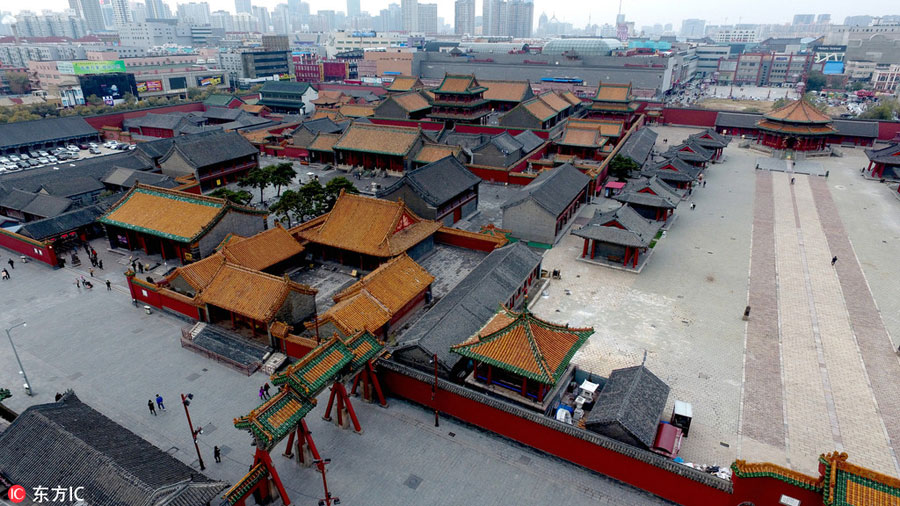 Vue aérienne du Palais impérial de Shenyang rénové