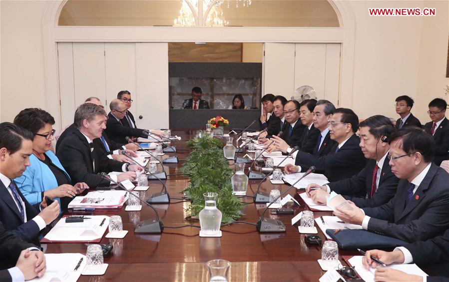 La Chine et la Nouvelle-Zélande souhaitent renforcer leurs relations commerciales et promouvoir la mondialisation économique
