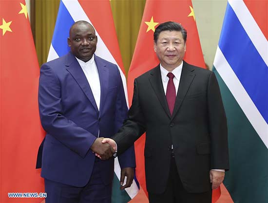 La Chine met l'accent sur la politique d'une seule Chine durant la visite du président gambien