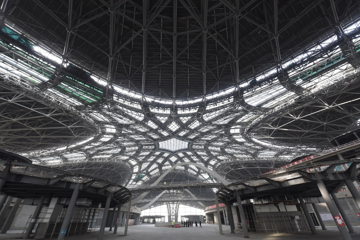 Fin de l'installation du toit du nouvel aéroport de Beijing