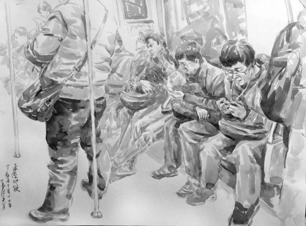 Depuis 5 ans, un artiste de Shanghai a dessiné plus de 10 000 croquis de gens dans métro