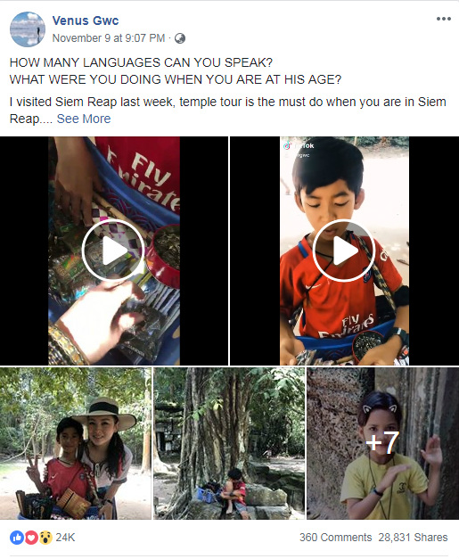 Un jeune Cambodgien impressionne les touristes en parlant plus de 10 langues et dialectes