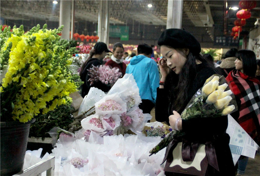 Les ventes de fleurs en forte hausse en Chine pour la Saint-Valentin