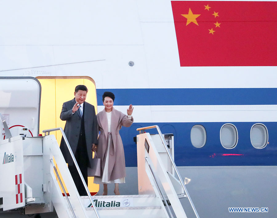 Arrivée du président chinois en Italie pour une visite d'Etat