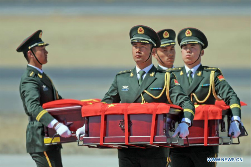 Les dépouilles de 10 soldats chinois morts durant la Guerre de Corée ont été rapatriées