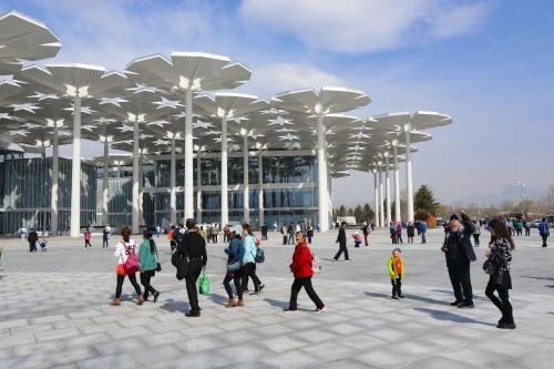 Premiers essais d'ouverture sur le site de l'Exposition d'horticulture de Beijing