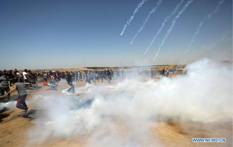 47 Palestiniens blessés dans des heurts avec des soldats israéliens pour le 71ème anniversaire de la Nakba