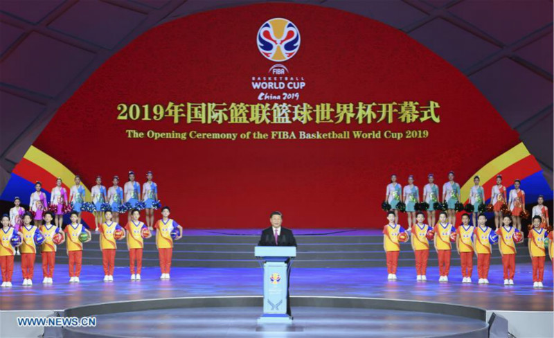 Xi Jinping assiste à la cérémonie d'ouverture de la Coupe du monde de basket-ball FIBA 2019