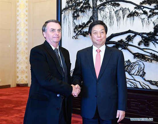 Le plus haut législateur chinois rencontre le président brésilien