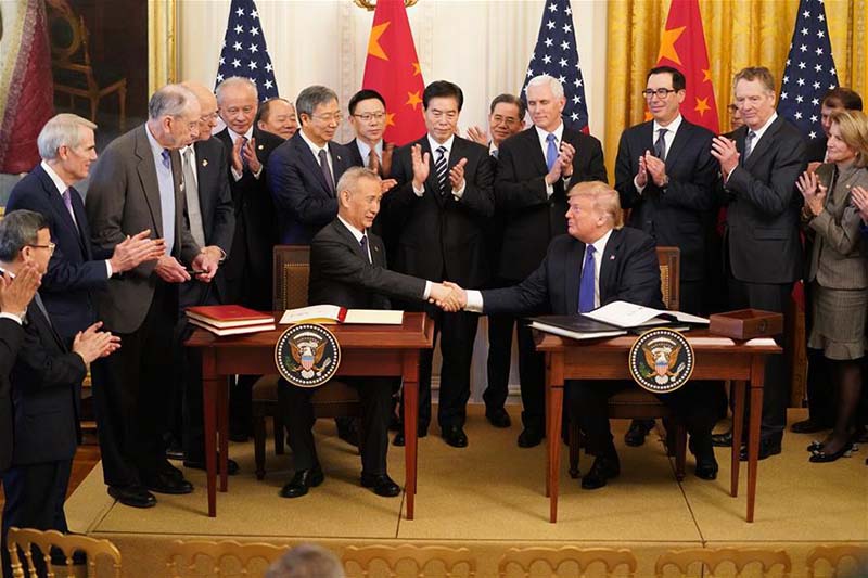 La Chine et les Etats-Unis signent l'accord commercial de phase un