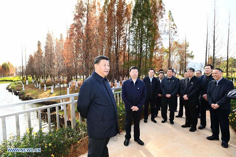 Xi Jinping inspecte la zone humide écologique du lac Dianchi