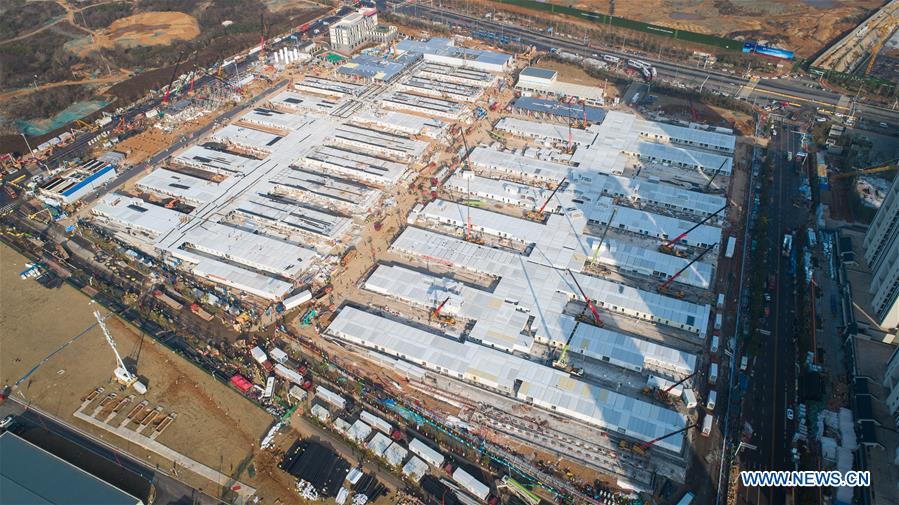 Chantier de construction de l'Hôpital Leishenshan