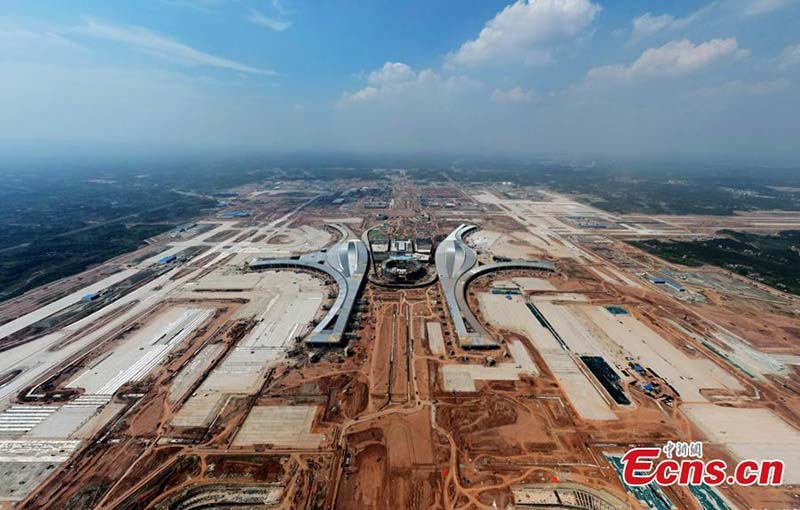 L'aéroport international Tianfu de Chengdu en construction