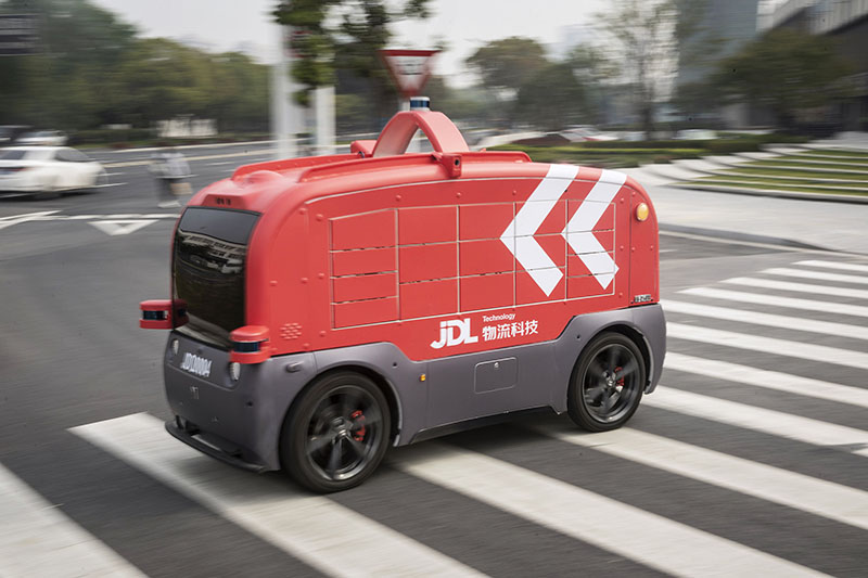 JD.com lance un robot de livraison autonome à Changshu, dans la province du Jiangsu