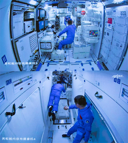 Les astronautes à bord du Shenzhou-12 sont entrés dans le module central de la station spatiale chinoise