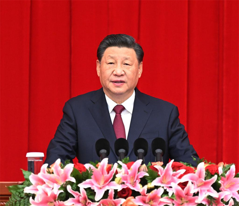 Xi Jinping prononce un discours lors d'un rassemblement de l'organe consultatif politique suprême chinois pour le Nouvel An 2022