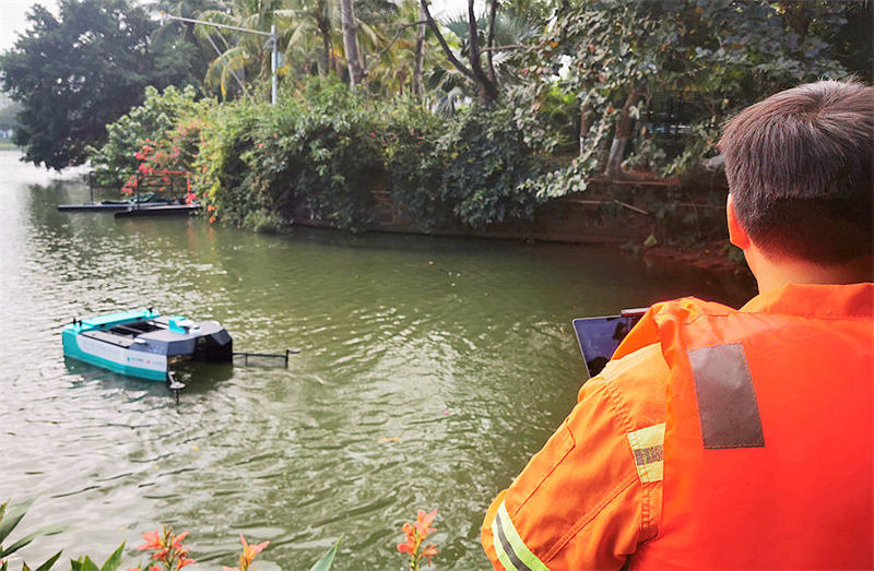 Hainan teste un bateau de nettoyage autonome, 20 fois plus efficace que le bateau à nettoyage manuel