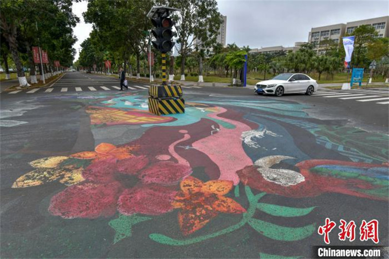 Une peinture 3D « Bonjour, la forêt tropicale humide » dévoilée sur le campus de l'Université de Hainan